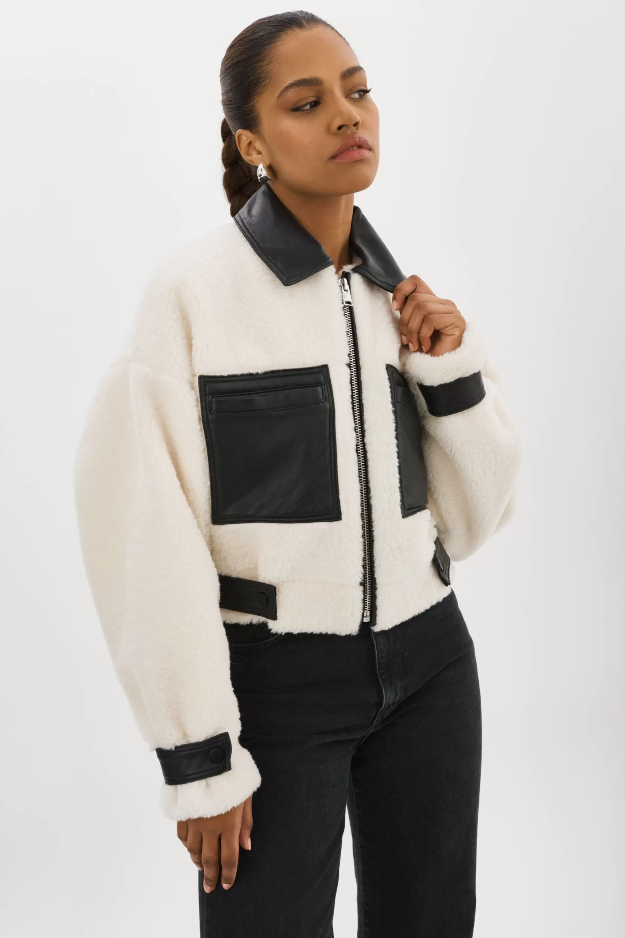 Clearance LAMARQUE NOLA | Sherpa Jacket Off White