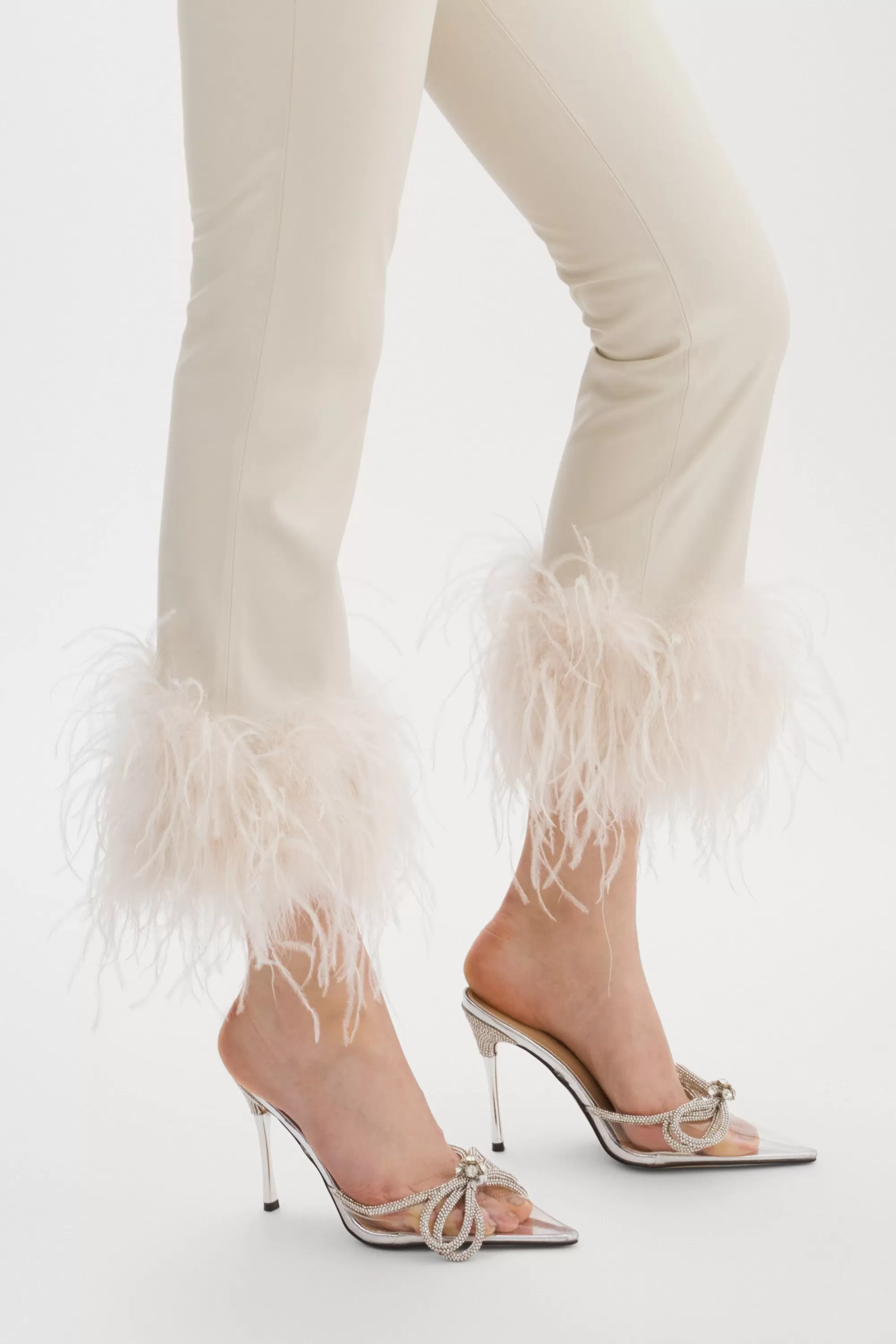 Hot LAMARQUE PAGETTA | Feather Trimmed Trousers Bone