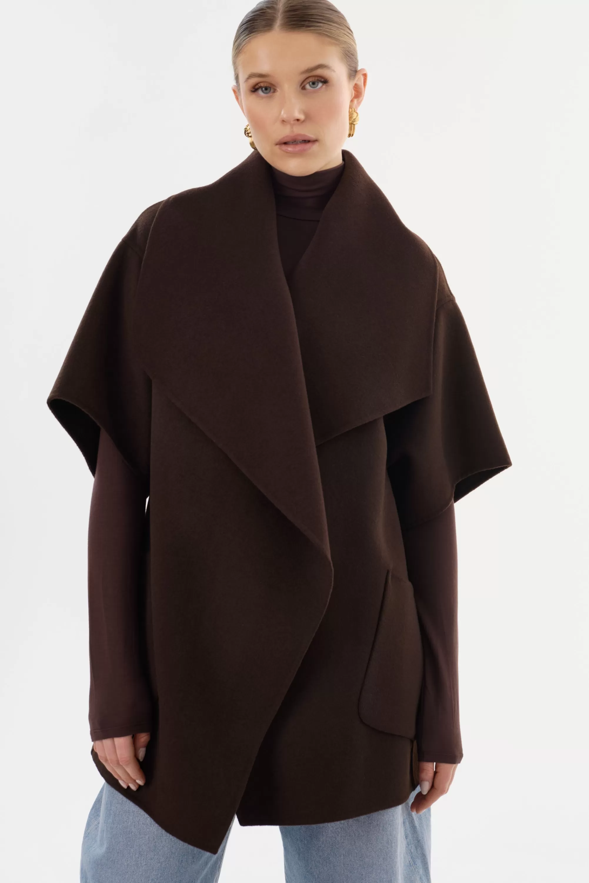 Online LAMARQUE PENELOPE | Double Face Wool Coat Dark Brown