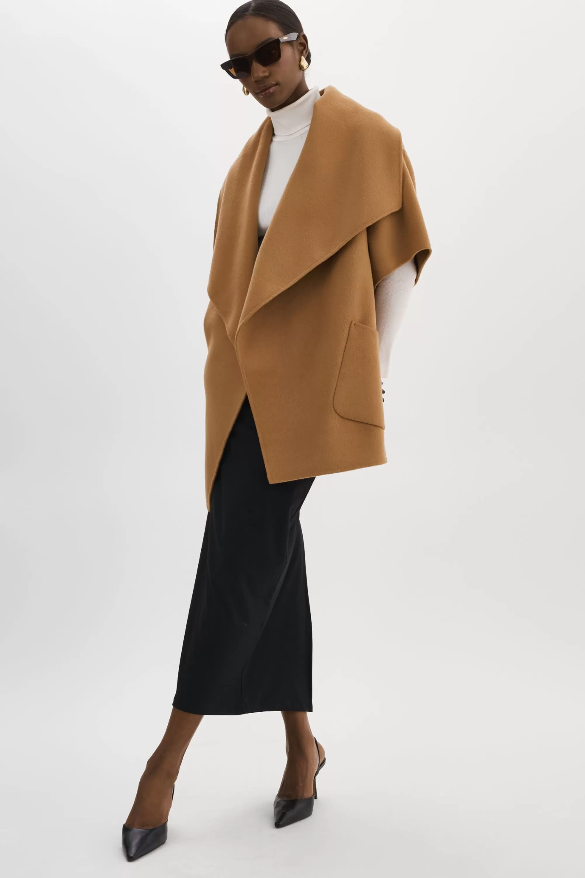 New LAMARQUE PENELOPE | Double Face Wool Coat Camel