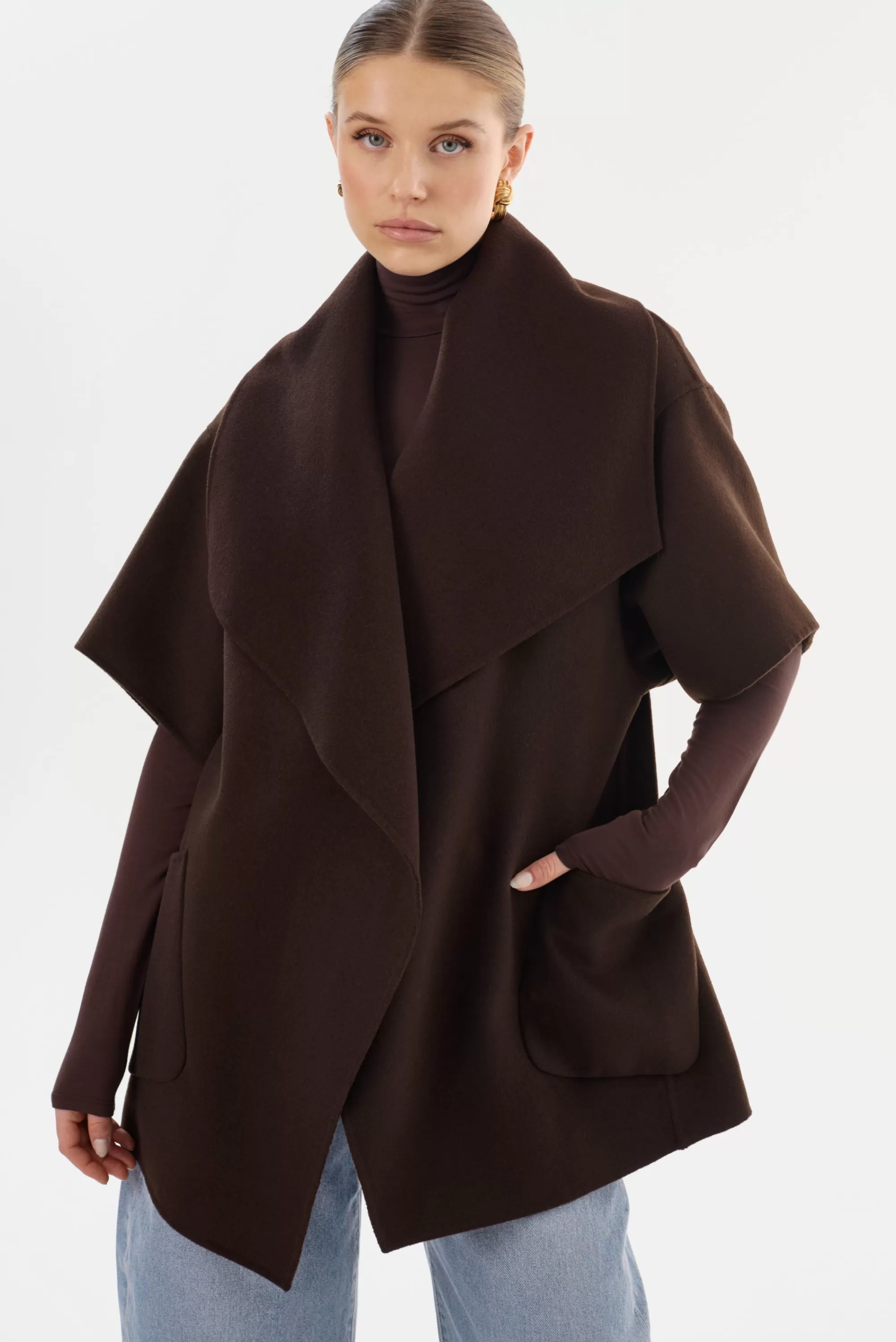 Online LAMARQUE PENELOPE | Double Face Wool Coat Dark Brown