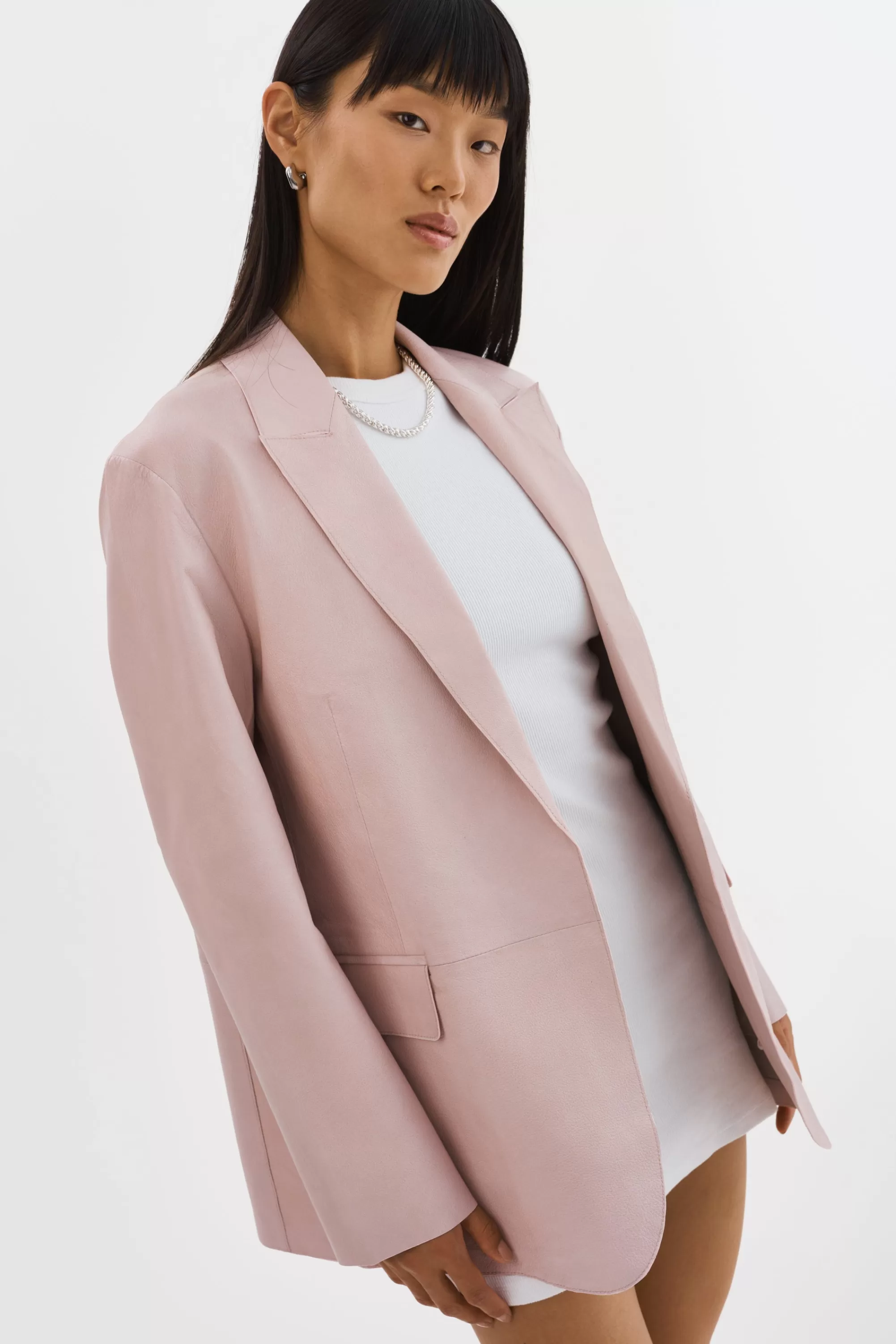 Discount LAMARQUE QUIRINA | Leather Blazer Rose