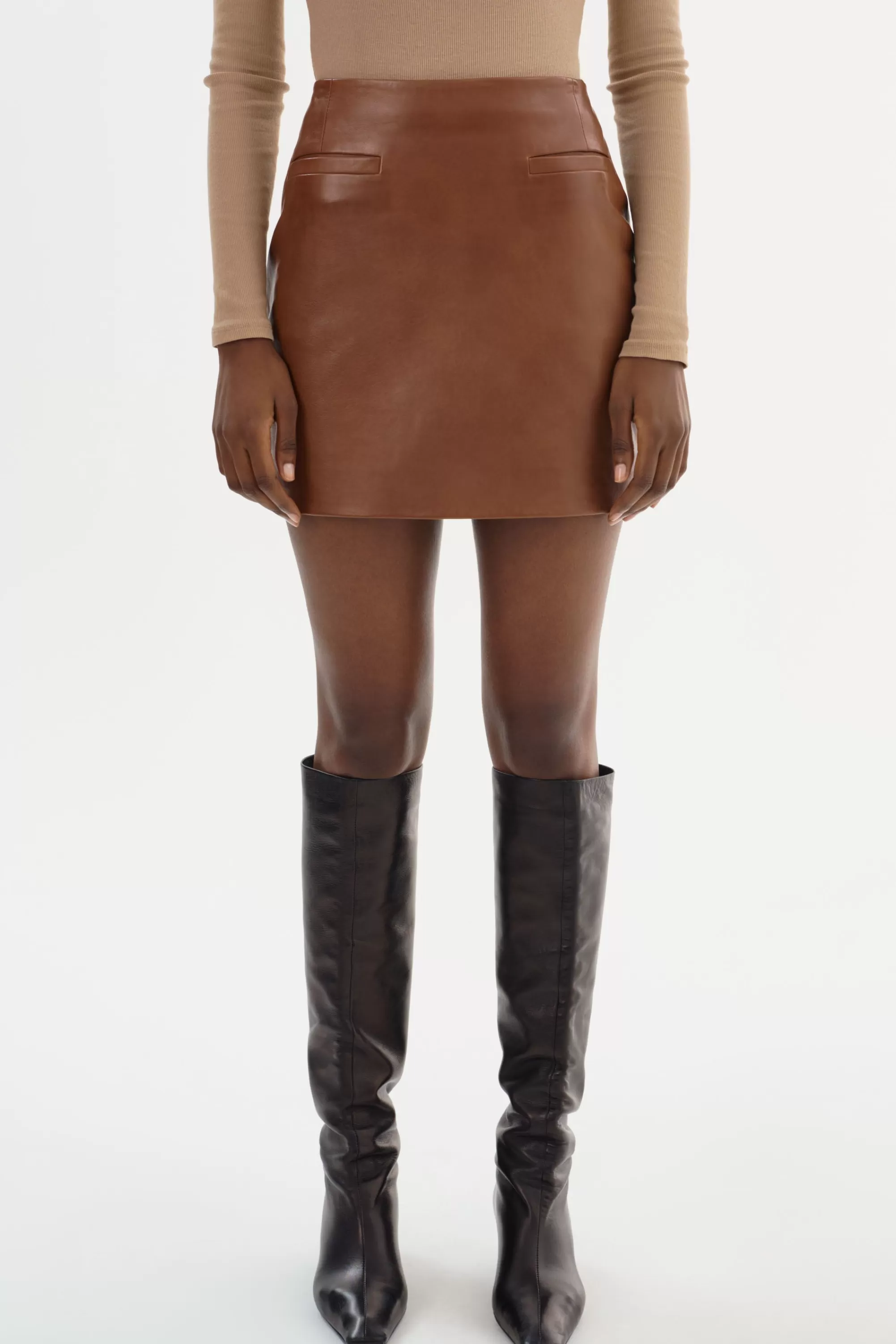 Hot LAMARQUE ROWAN | Leather Mini Skirt Luggage