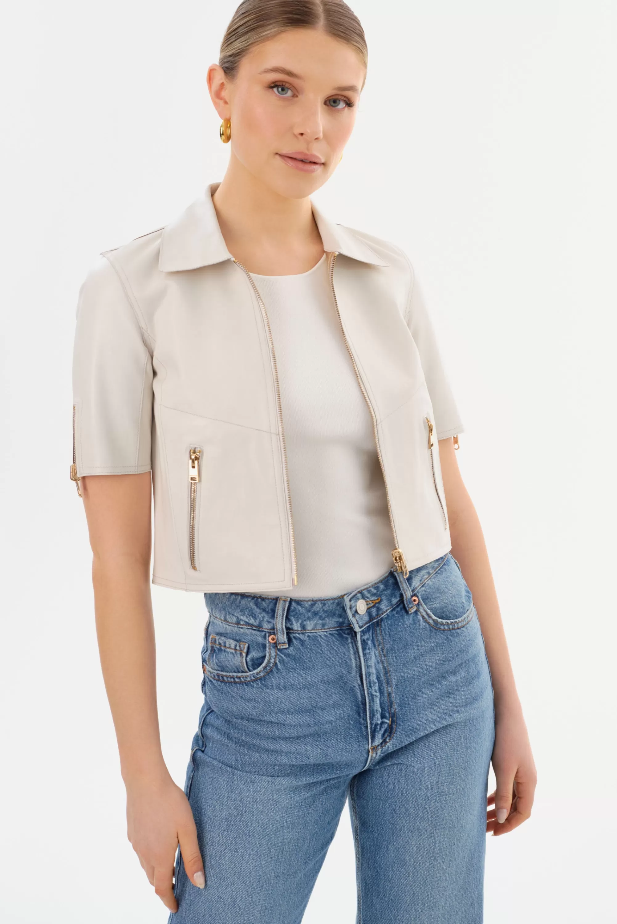 Cheap LAMARQUE SEVANA | Reversible Leather Jacket Winter White/Gold