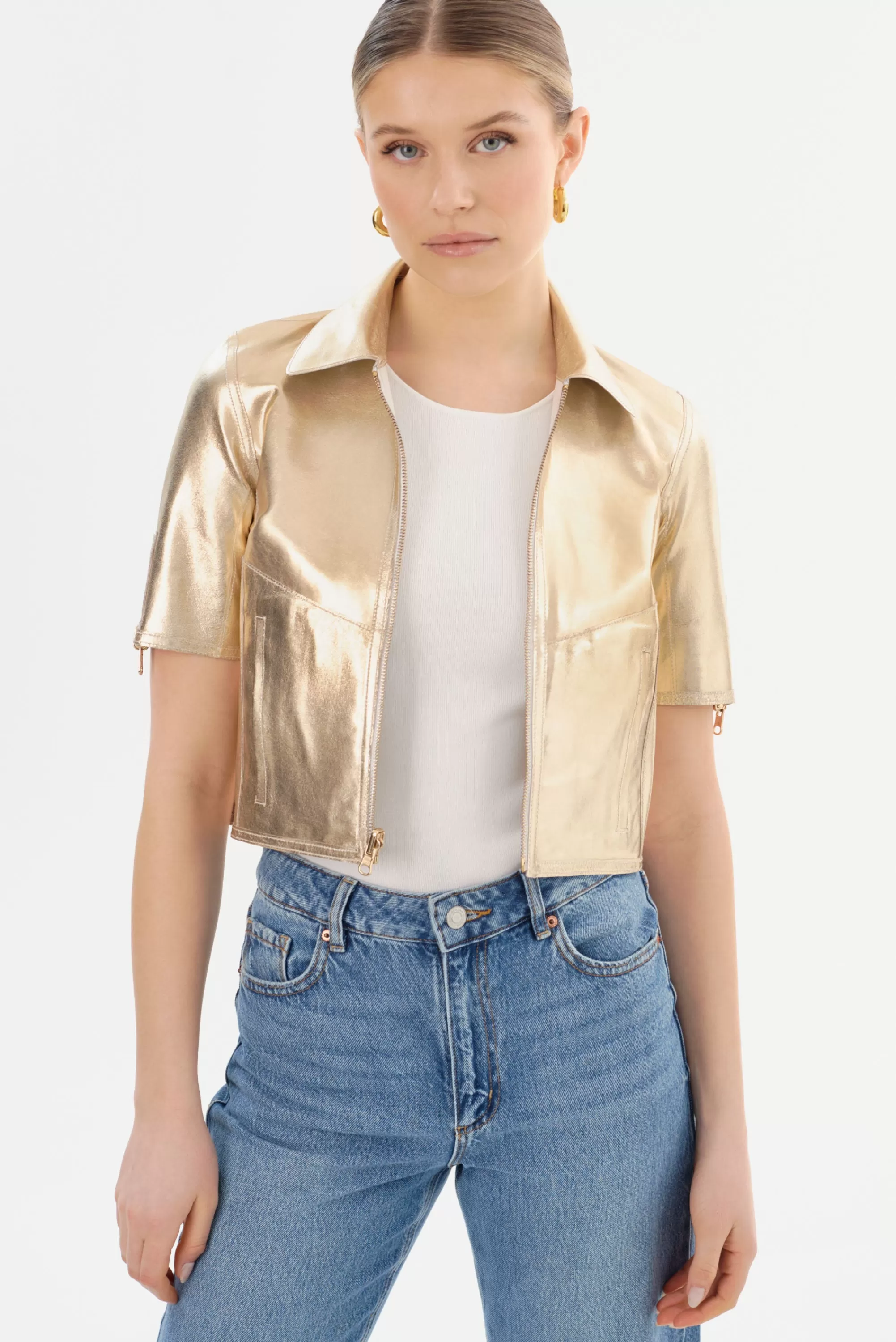 Cheap LAMARQUE SEVANA | Reversible Leather Jacket Winter White/Gold