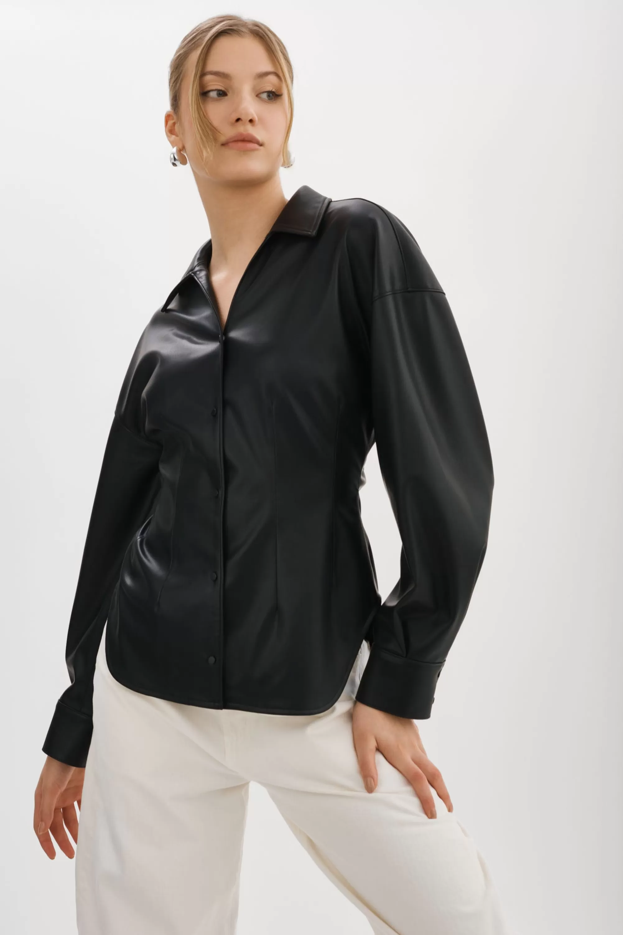 Cheap LAMARQUE SKYLAR | Faux Leather Shirt Black