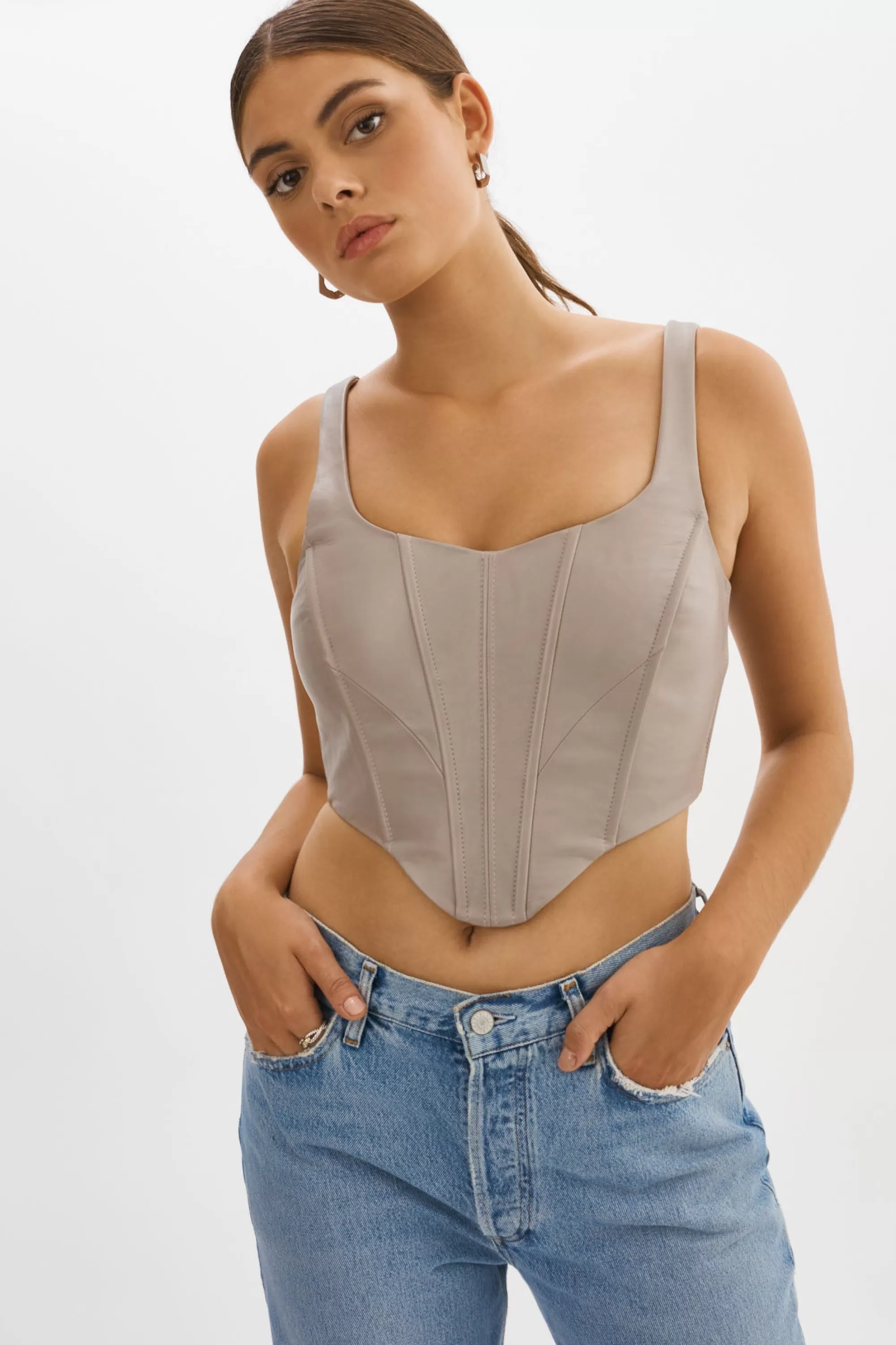 Cheap LAMARQUE TABIA | Leather Corset Top Stone 23