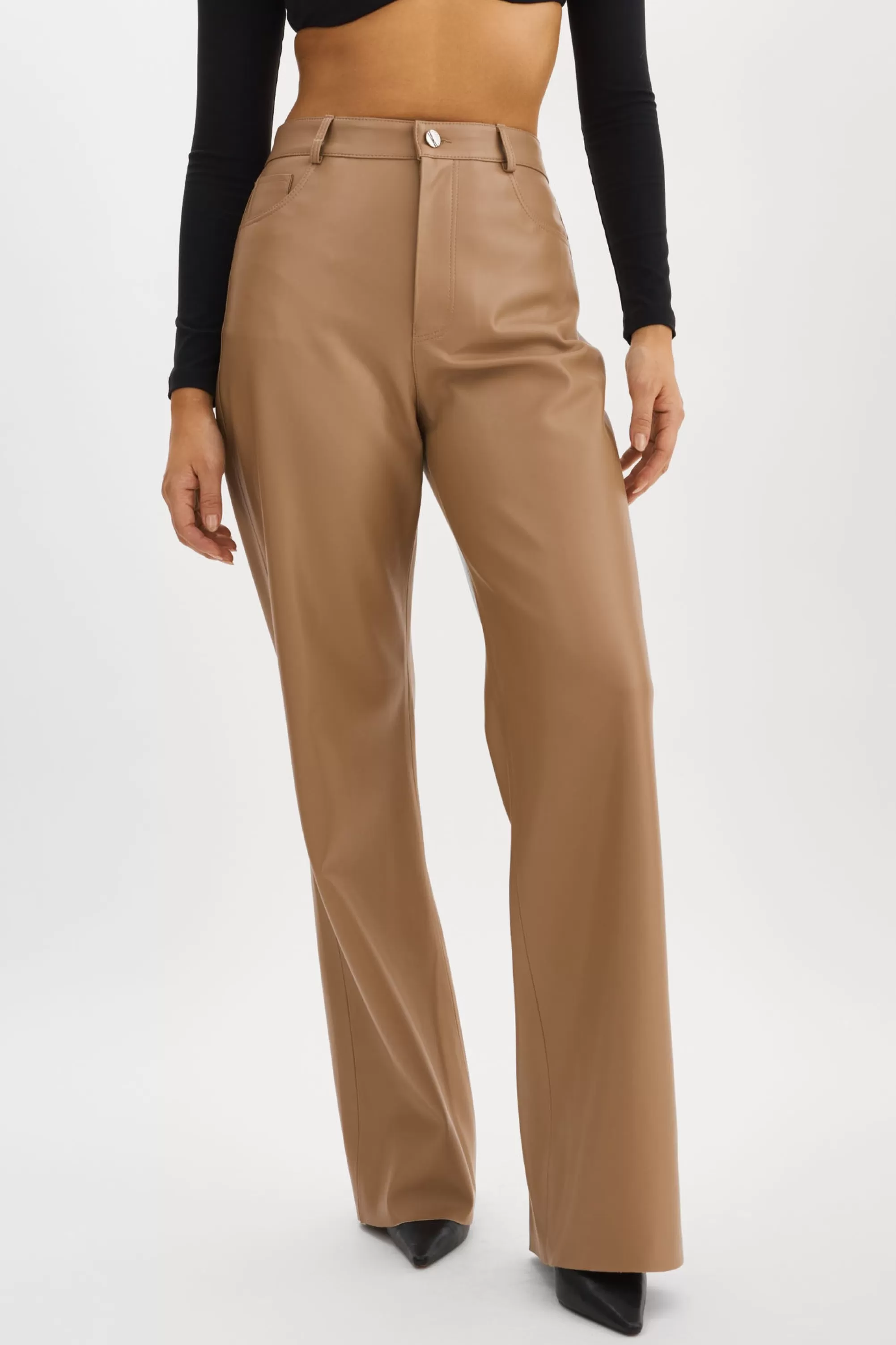 Best Sale LAMARQUE TAVI | Faux Leather Pants MOCHA