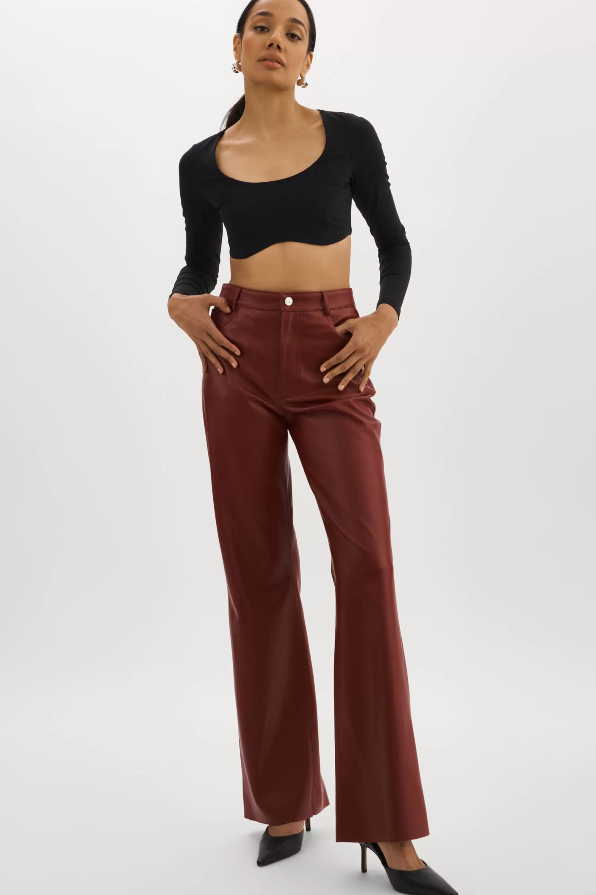 Sale LAMARQUE TAVI | Faux Leather Pants SYRAH