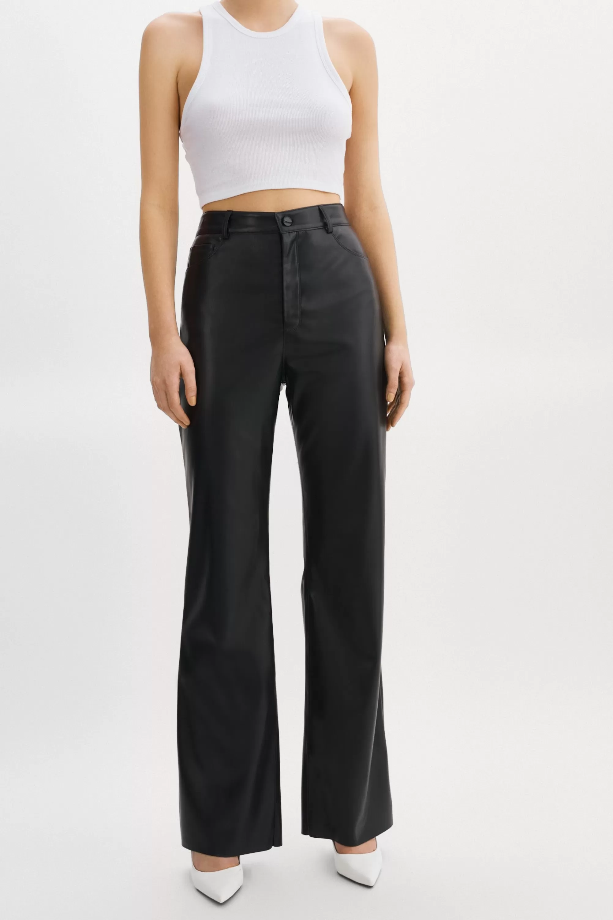 Discount LAMARQUE TAVI Faux Leather Pants Black