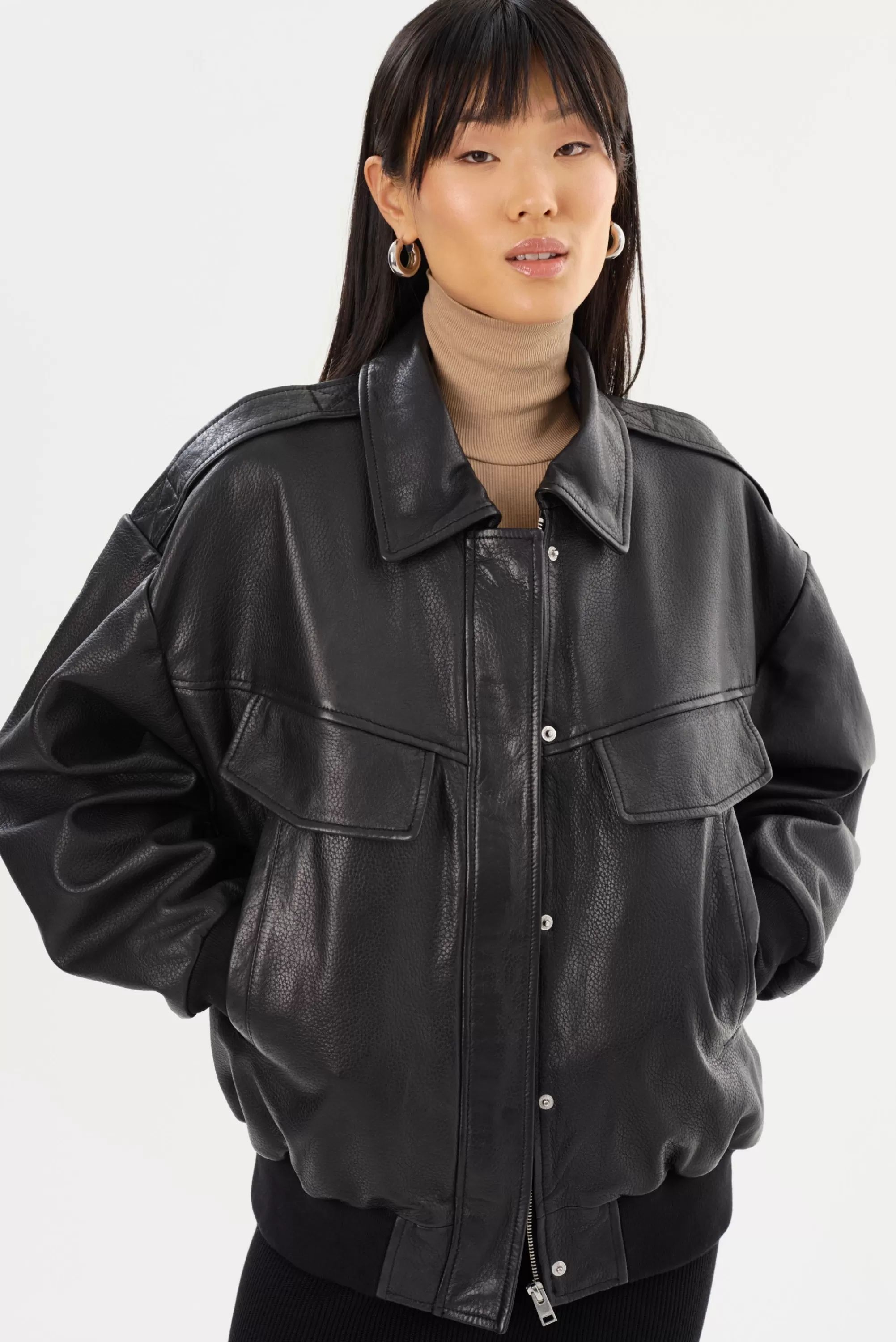 Sale LAMARQUE TREVANNA | Leather Bomber Jacket Black