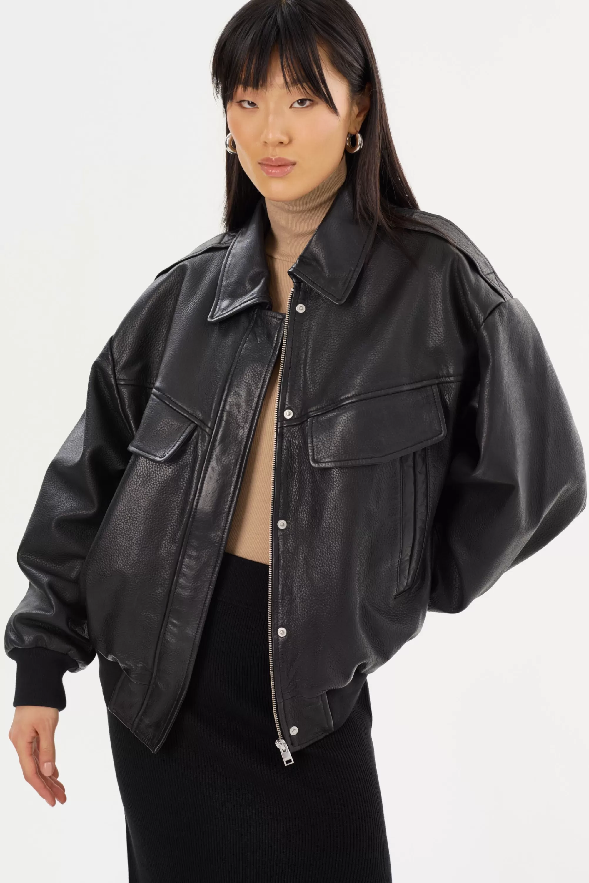 Sale LAMARQUE TREVANNA | Leather Bomber Jacket Black