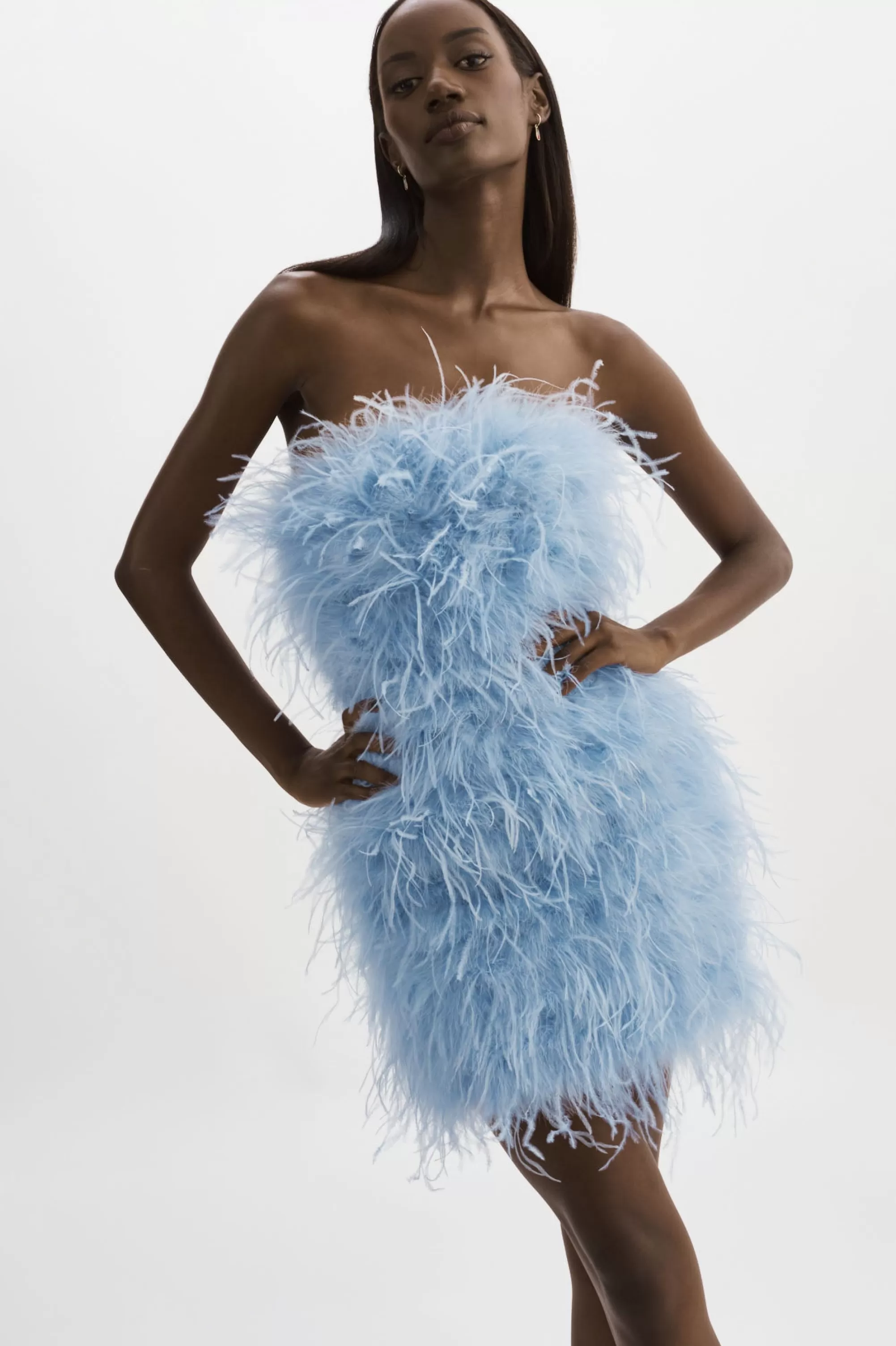 Best LAMARQUE TRIANA | Feather Dress Powder blue