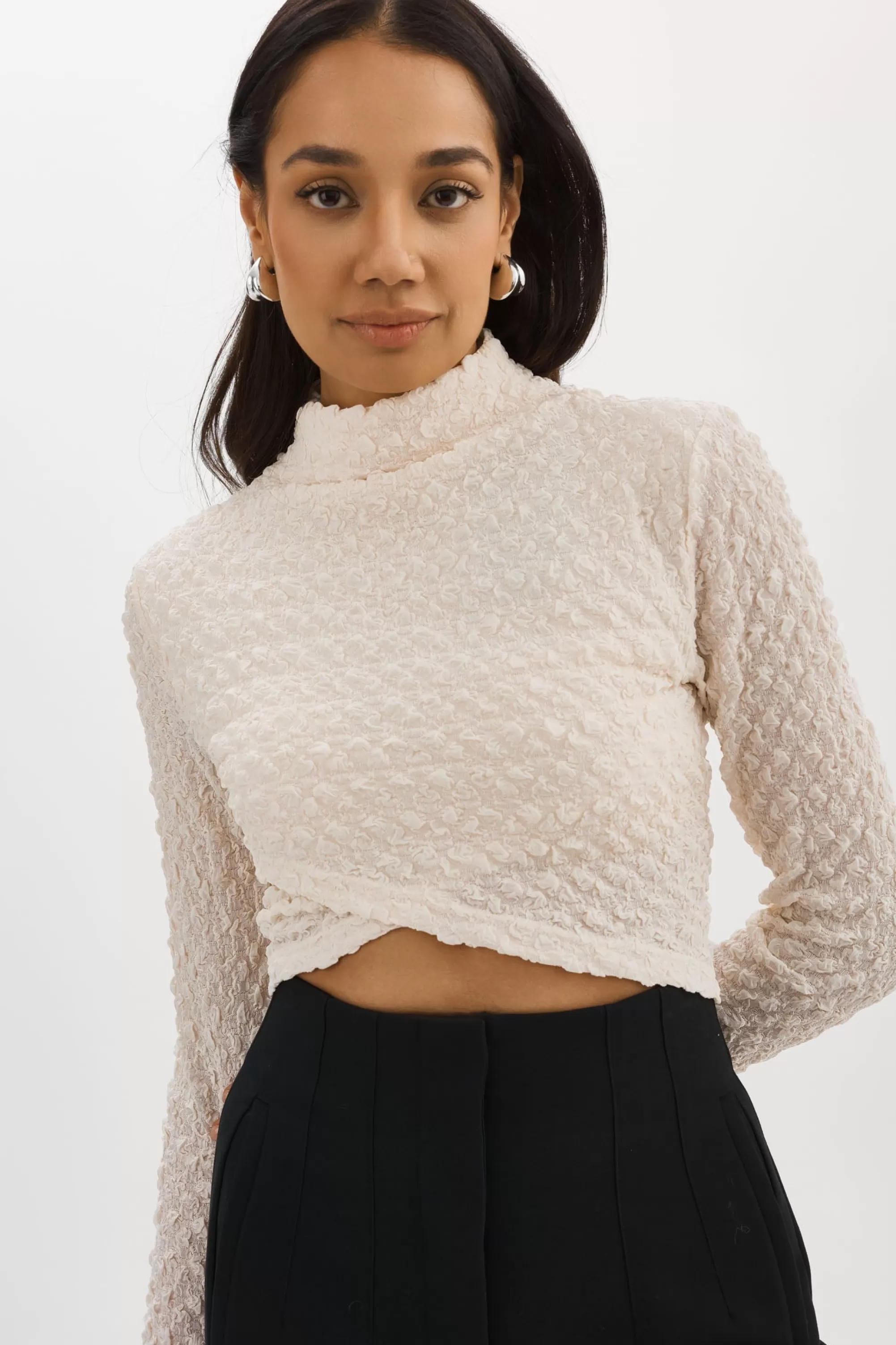 New LAMARQUE VELMA | Crossover Long Sleeve Top Off White