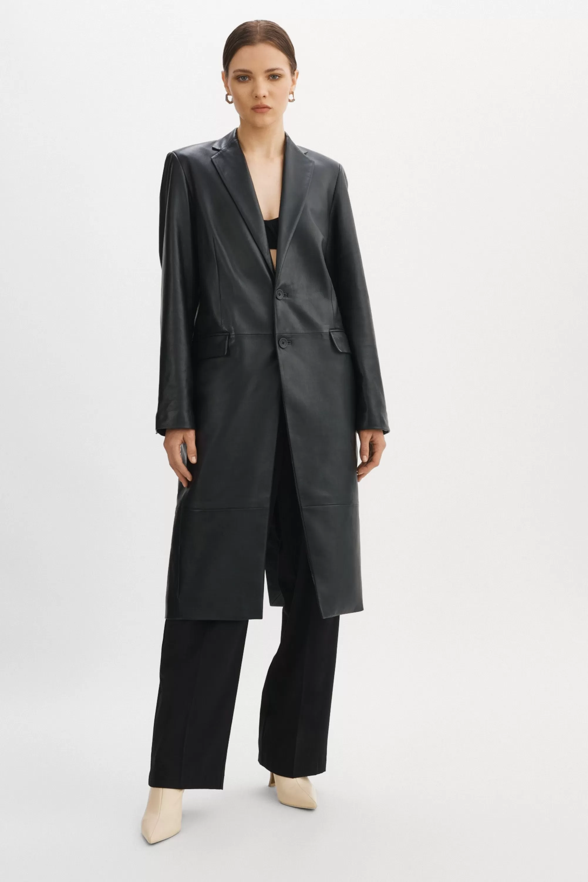 Shop LAMARQUE WILHELMINA | Leather Trench Black