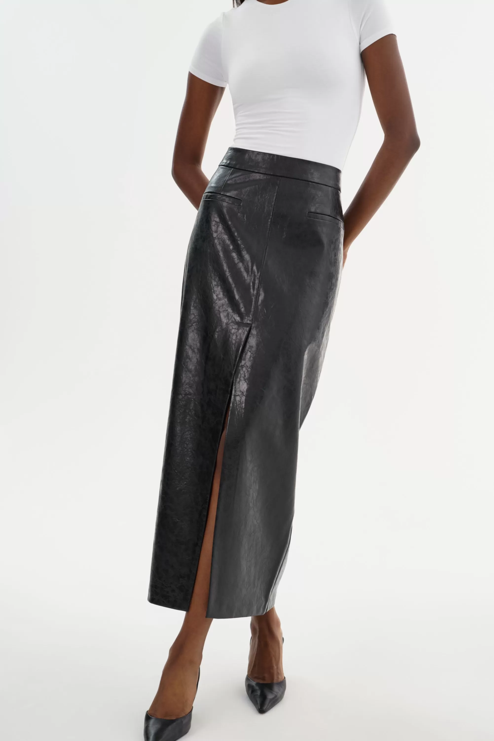 Flash Sale LAMARQUE YVETTE | Faux Leather Maxi Skirt Black